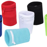 8x8cm Unisex Breathable Wallet Cotton Wristband or Ankle Sweatband For Sports With Zipper